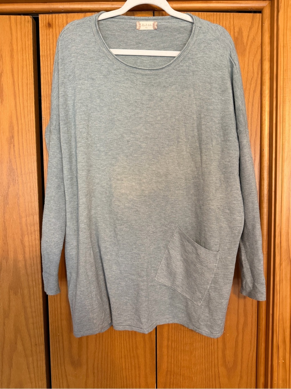 Altar'd State Light light blue Scoop Neck Pocket Sweater